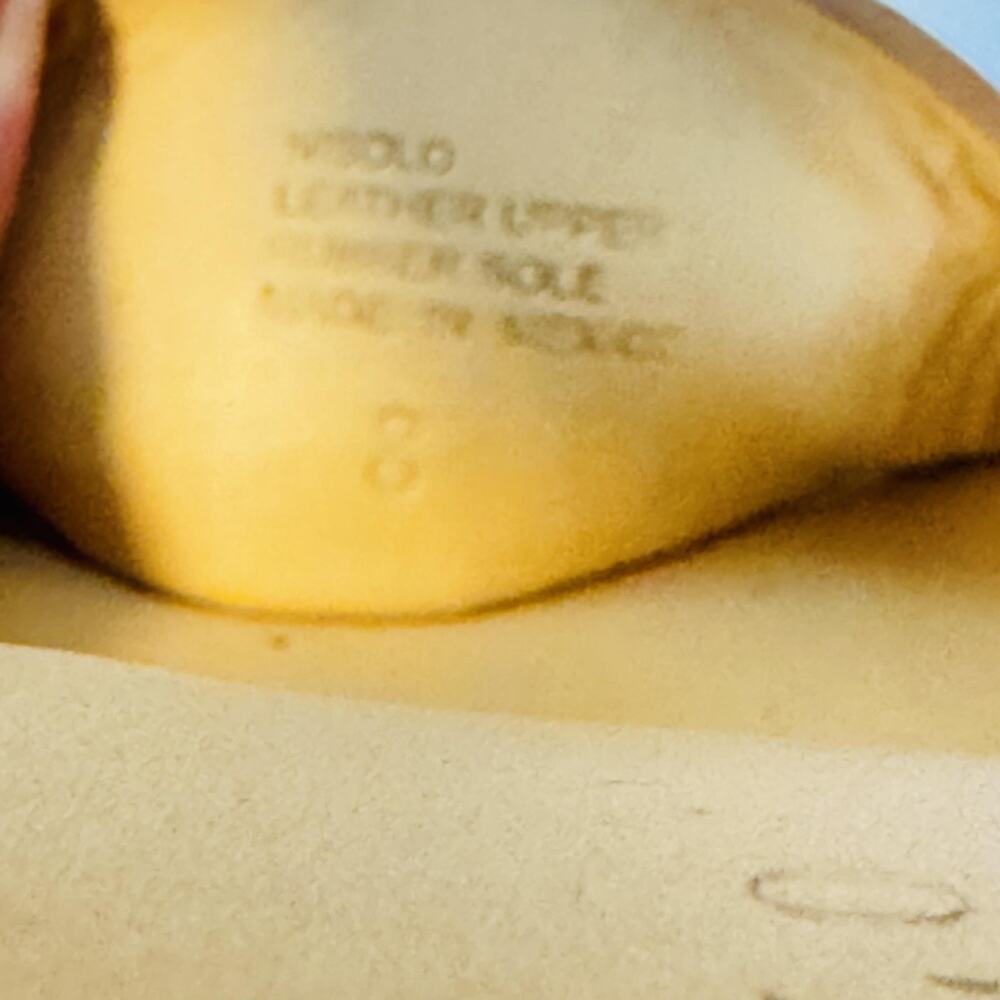 Nisolo Sandals Womens 8 Brown Leather Slingback Wooden Platform Block Heel Shoes - Picture 10 of 11